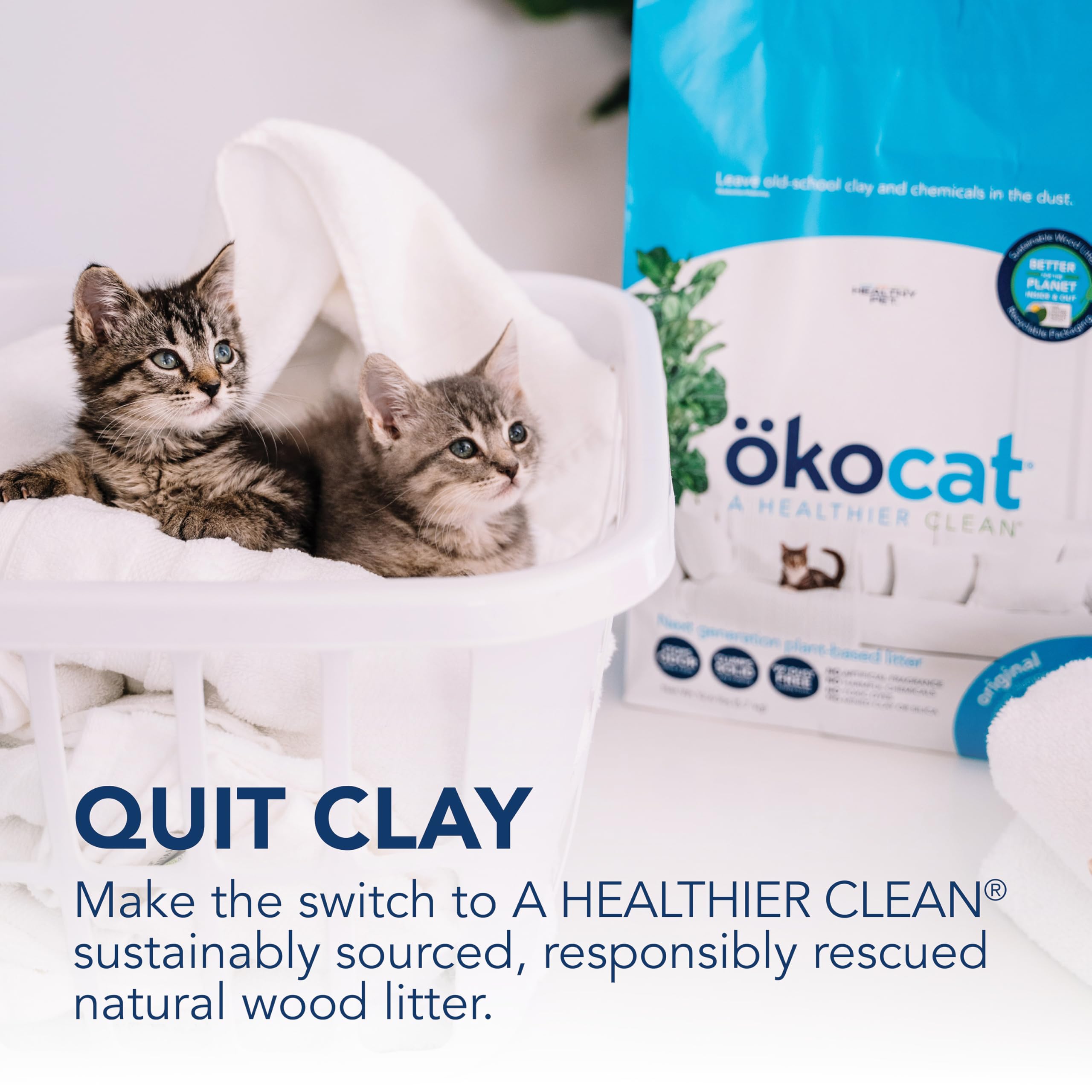 ökocat Biodegradable Compostable Litter supports eco-friendly disposal.