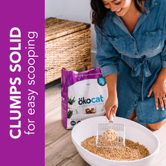 okocat odor-control wood fiber litter for fresher air