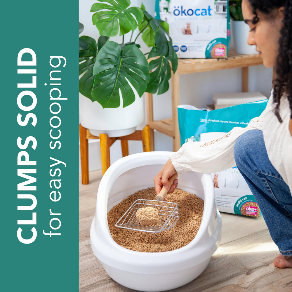 Okocat oko-plus odor-blocking technology neutralizes odors naturally.