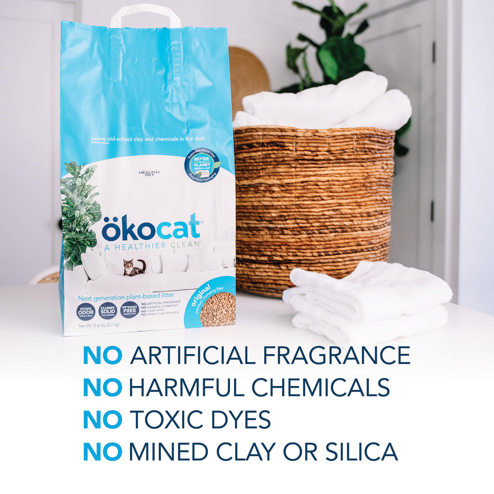ÖKOCAT Packaging uses recyclable paper bag for eco-friendly storage and disposal.