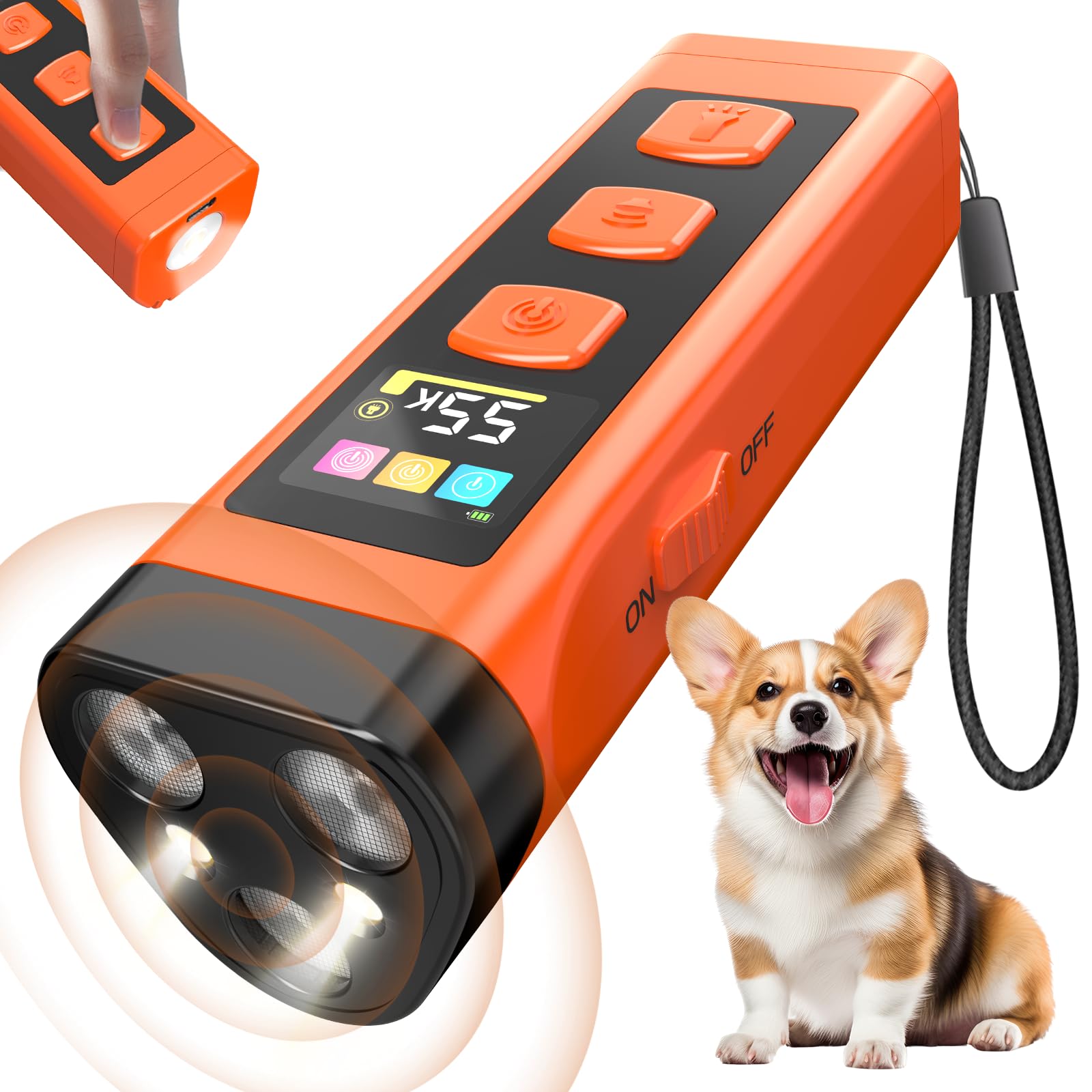 OKSJ bark deterrent device front view for calm indoor and outdoor training