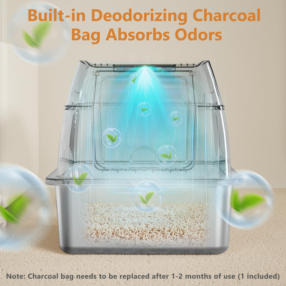 OKSOTY deodorizing compartment with bamboo charcoal aids odor control.