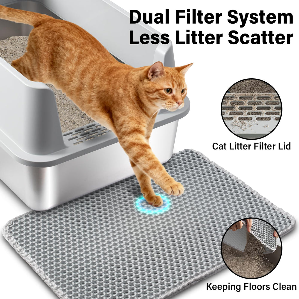Olacat anti-scoot mat helps remove litter from paws.