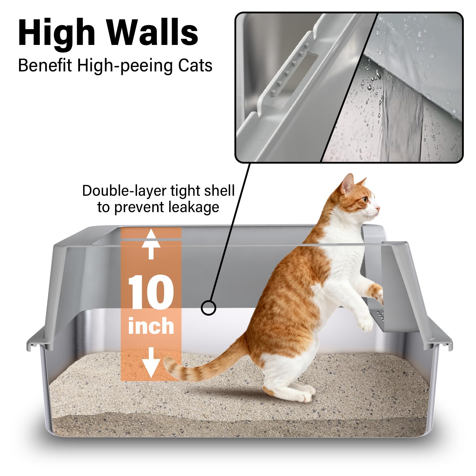 Olacat high-sides litter box contains mess and protects floors.