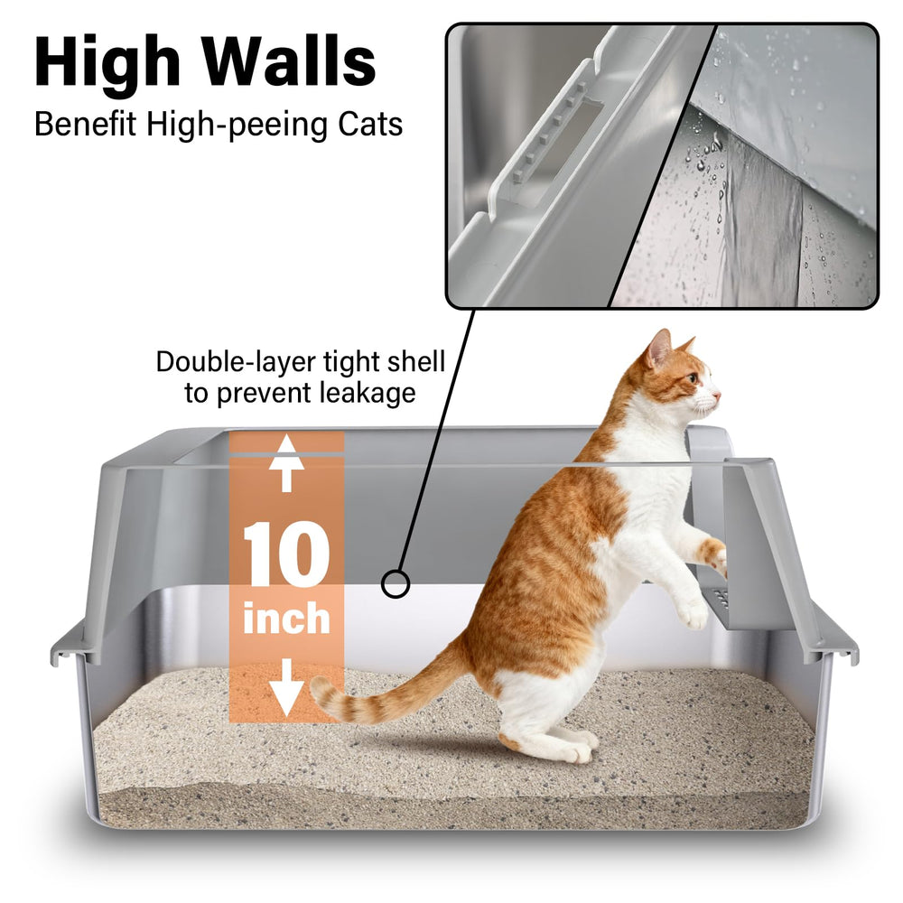 Olacat high-sides litter box contains mess and protects floors.