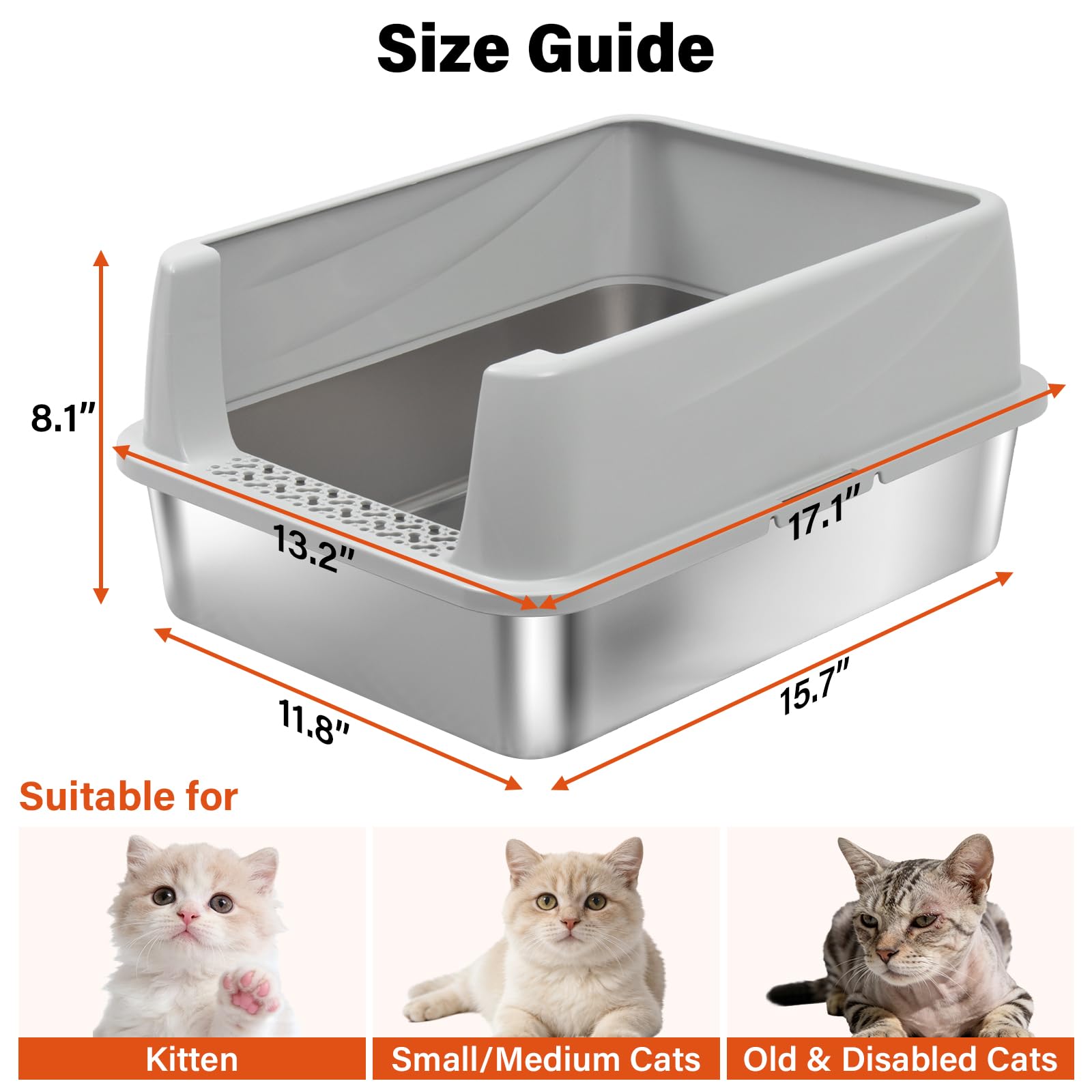 Olacat low entry litter box designed for kittens to small cats for easy access