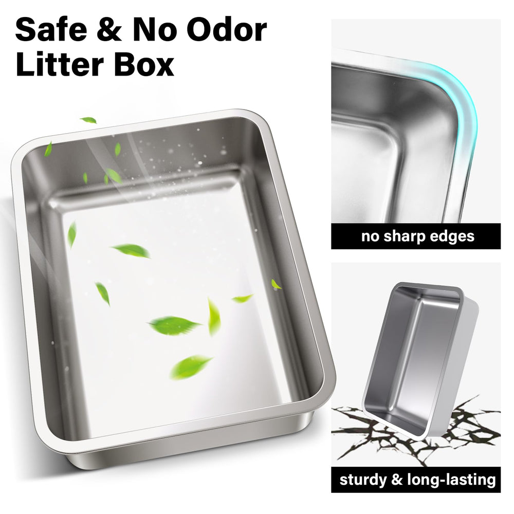 Olacat durable rust-resistant steel litter box for long-term use