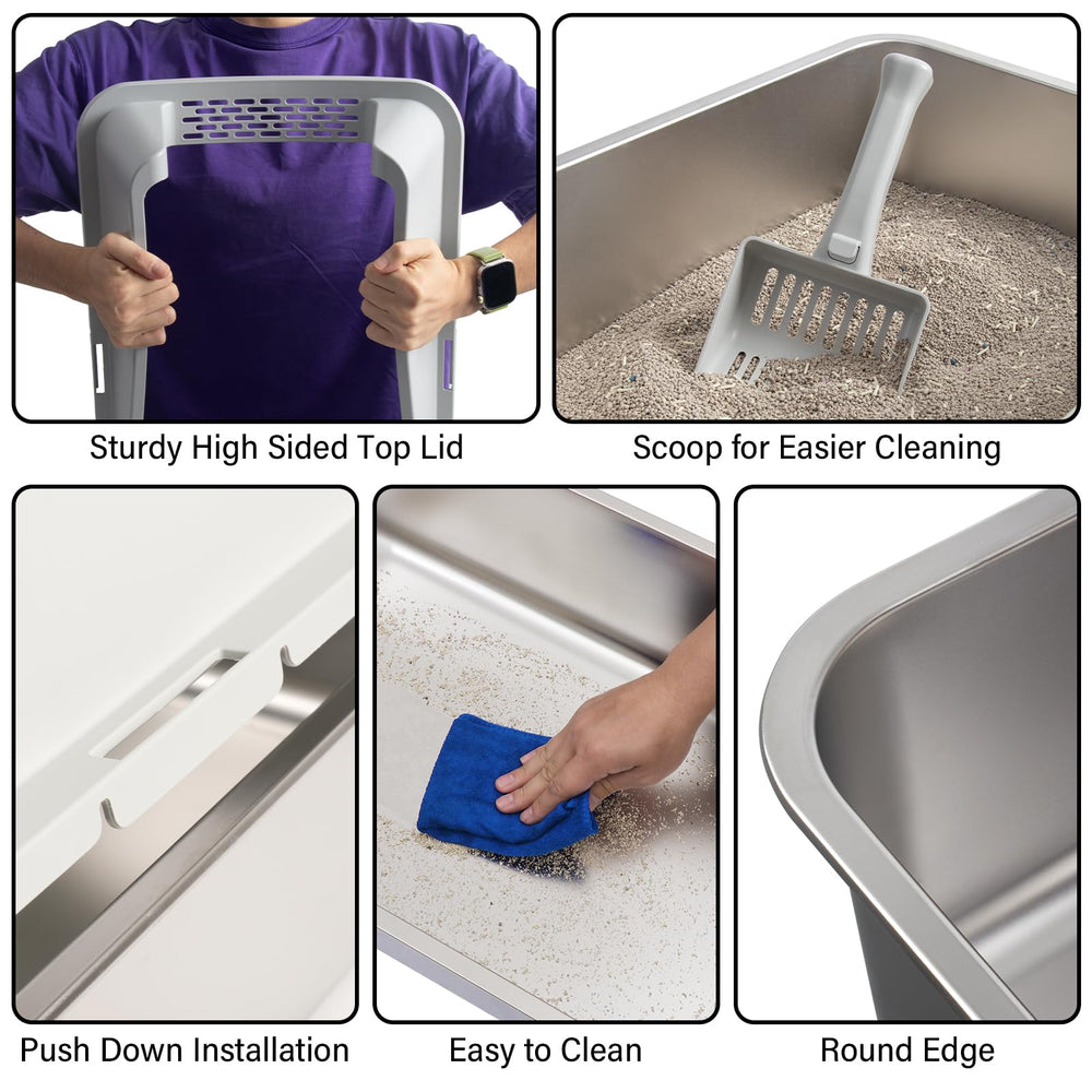 Olacat removable folding door enables easy daily cleaning.