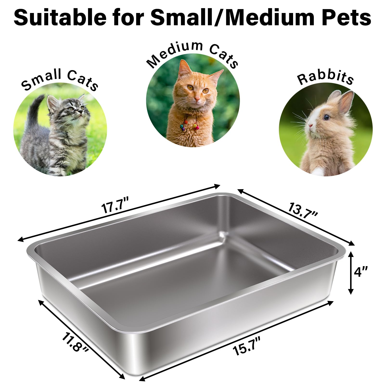 Olacat litter box with easy entry suits kittens and rabbits.