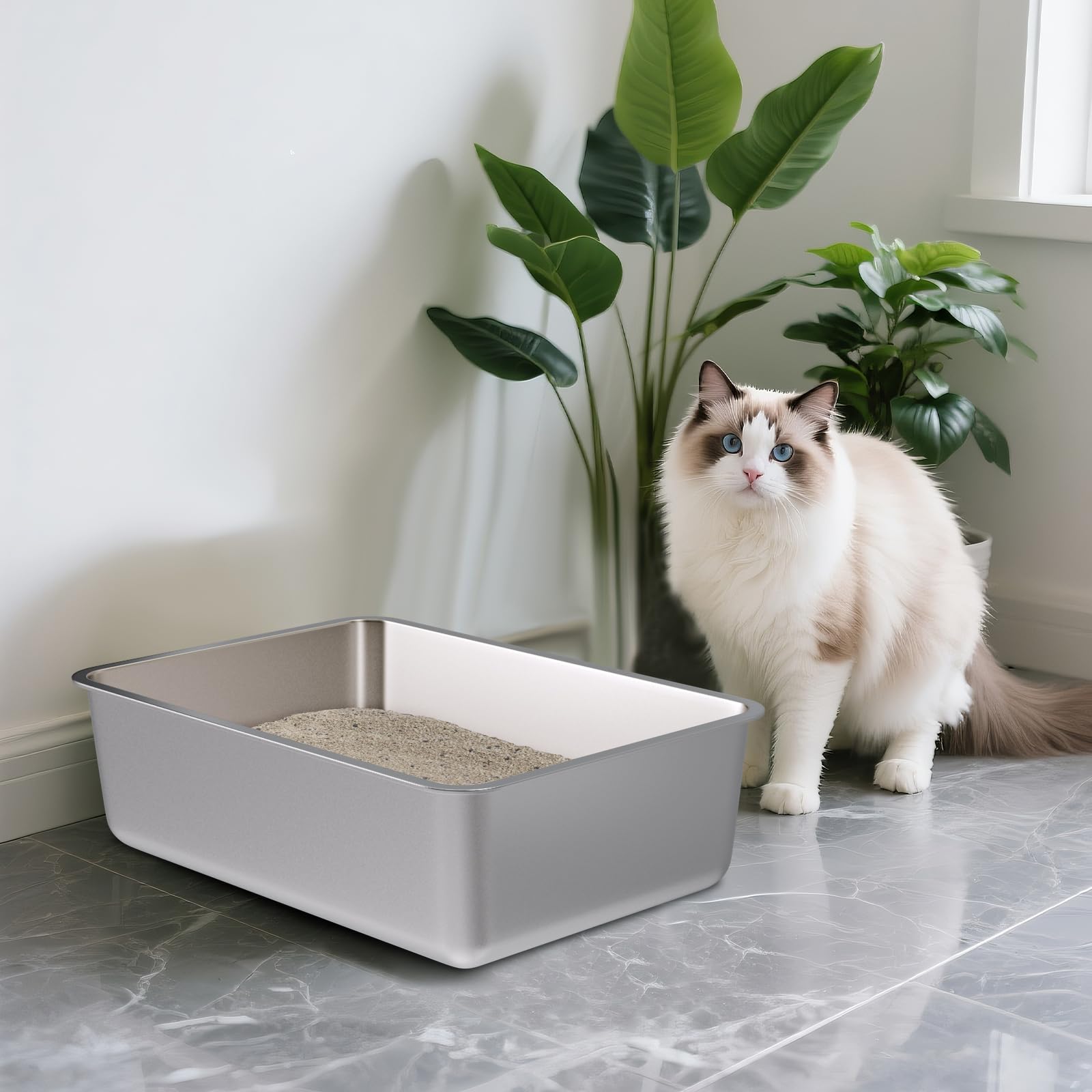 Olacat odorless surface reduces odor buildup between changes.
