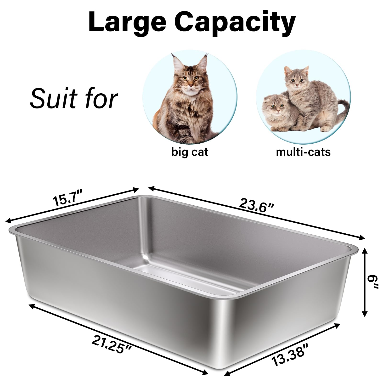 Olacat XL top view shows deep interior to curb spills.