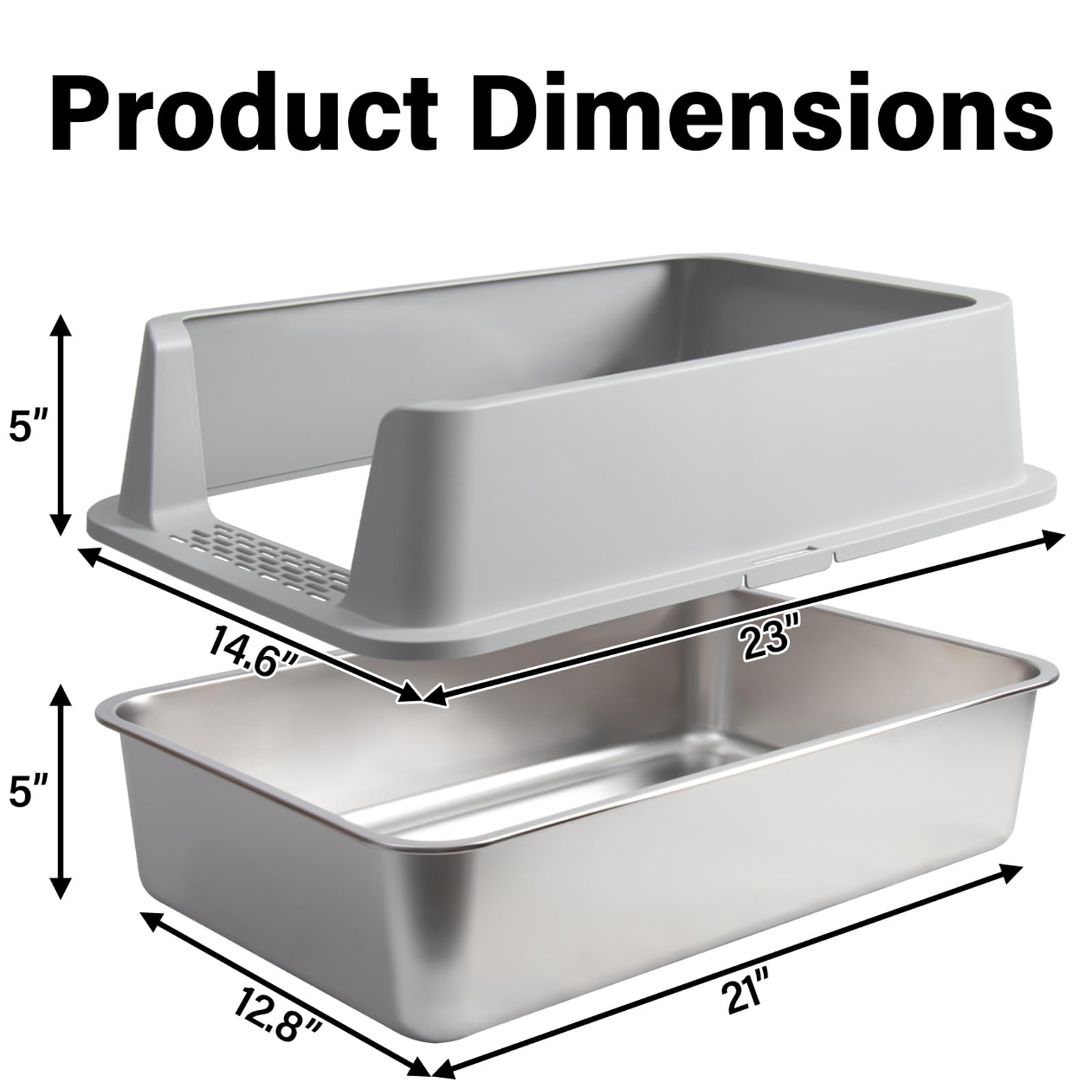 Olacat XL litter box dimensions show generous space for large cats.