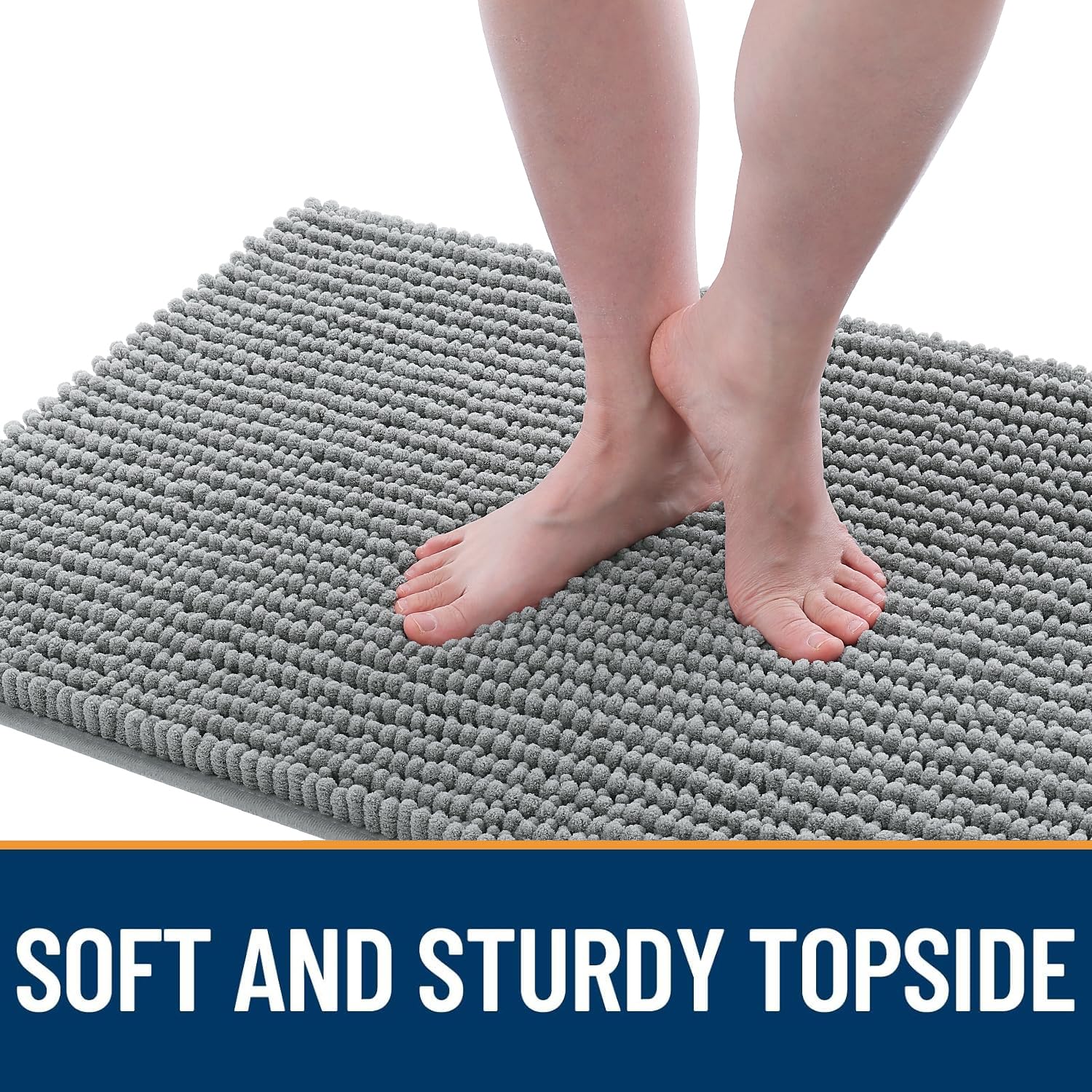 OLANLY absorbent pile soaks moisture and helps keep floors clean.