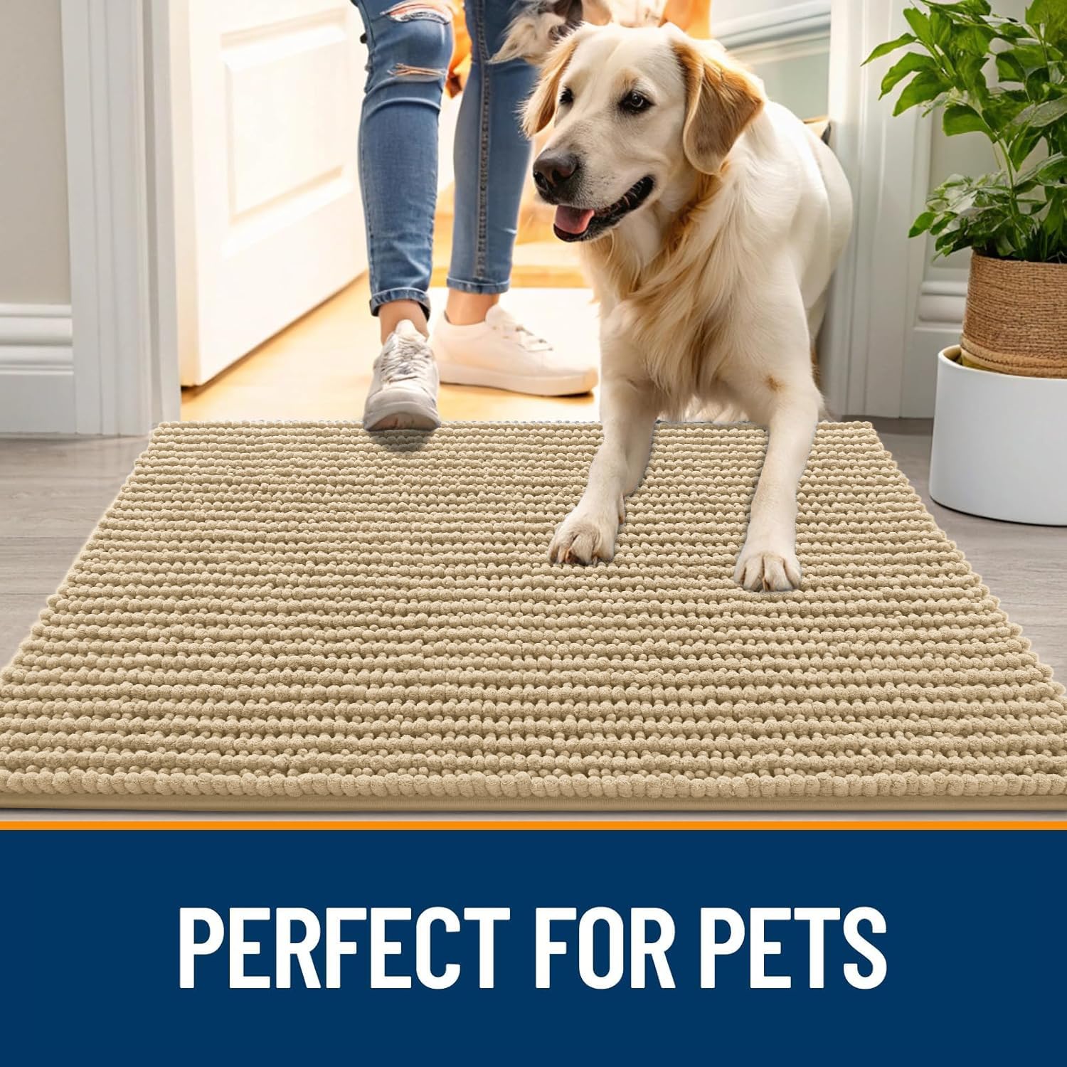 OLANLY beige door mat ideal for paws and crate use