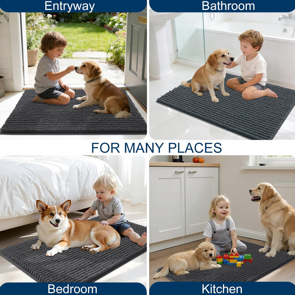 OLANLY dark grey doormat suits modern entryways