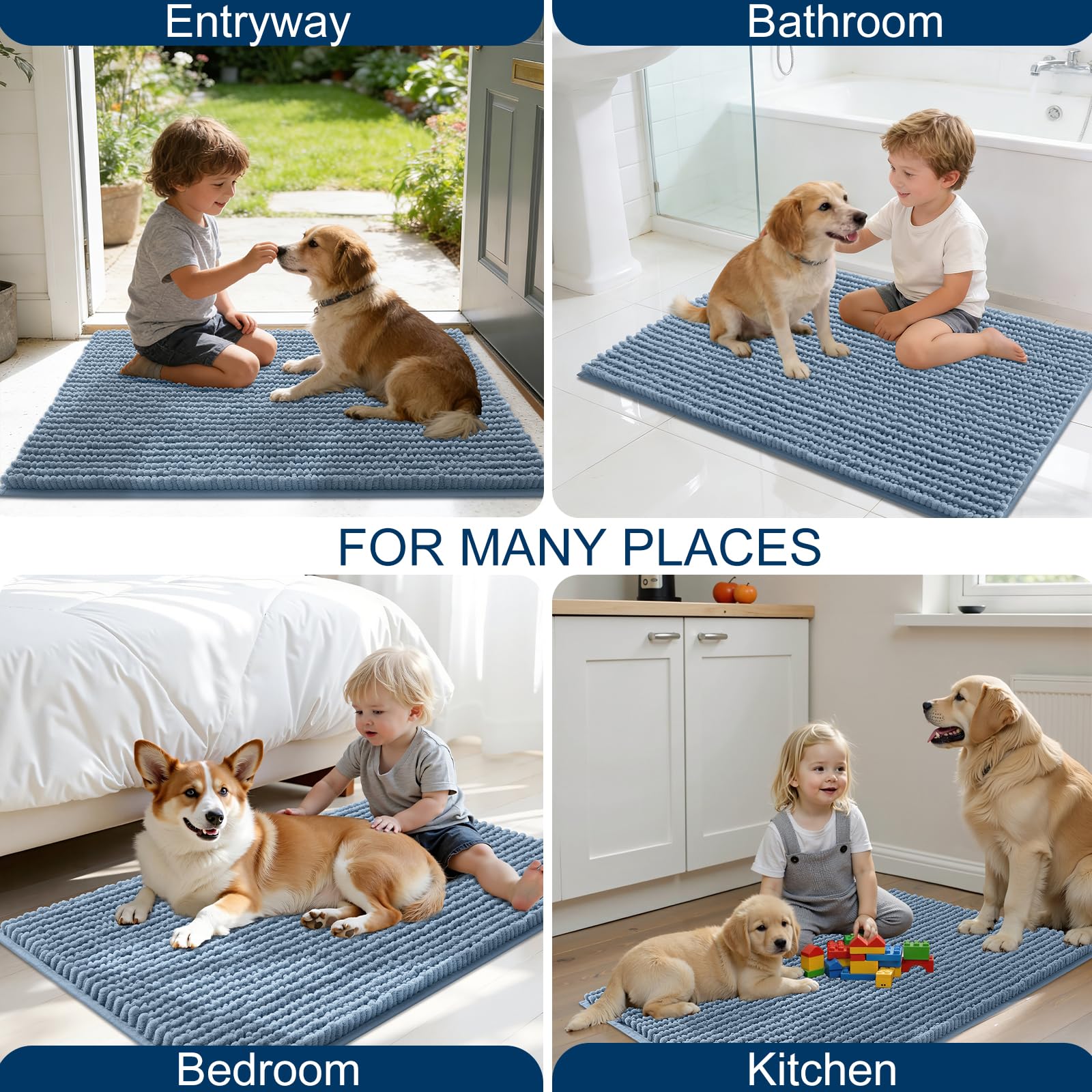 OLANLY airy blue color brightens entryways while hiding dirt.