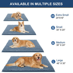 OLANLY mat highlights dirt-trapping design that keeps paws clean.