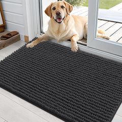 OLANLY dog door mat shows muddy paws for a cleaner entryway