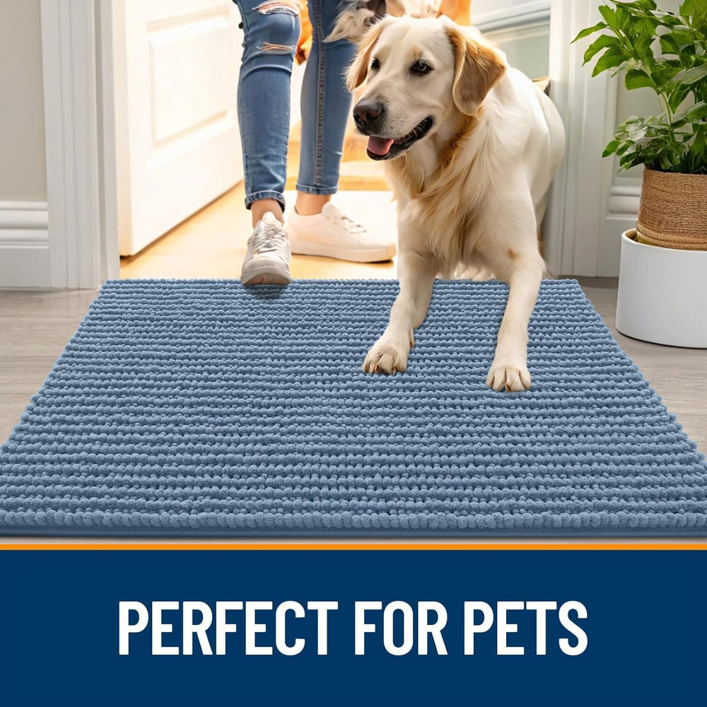 OLANLY slim-profile mat fits small entryways and tight spaces.