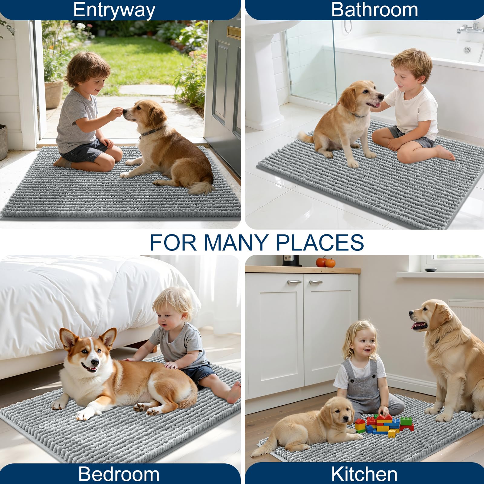 OLANLY easy-care doormat dries quickly after muddy paws.