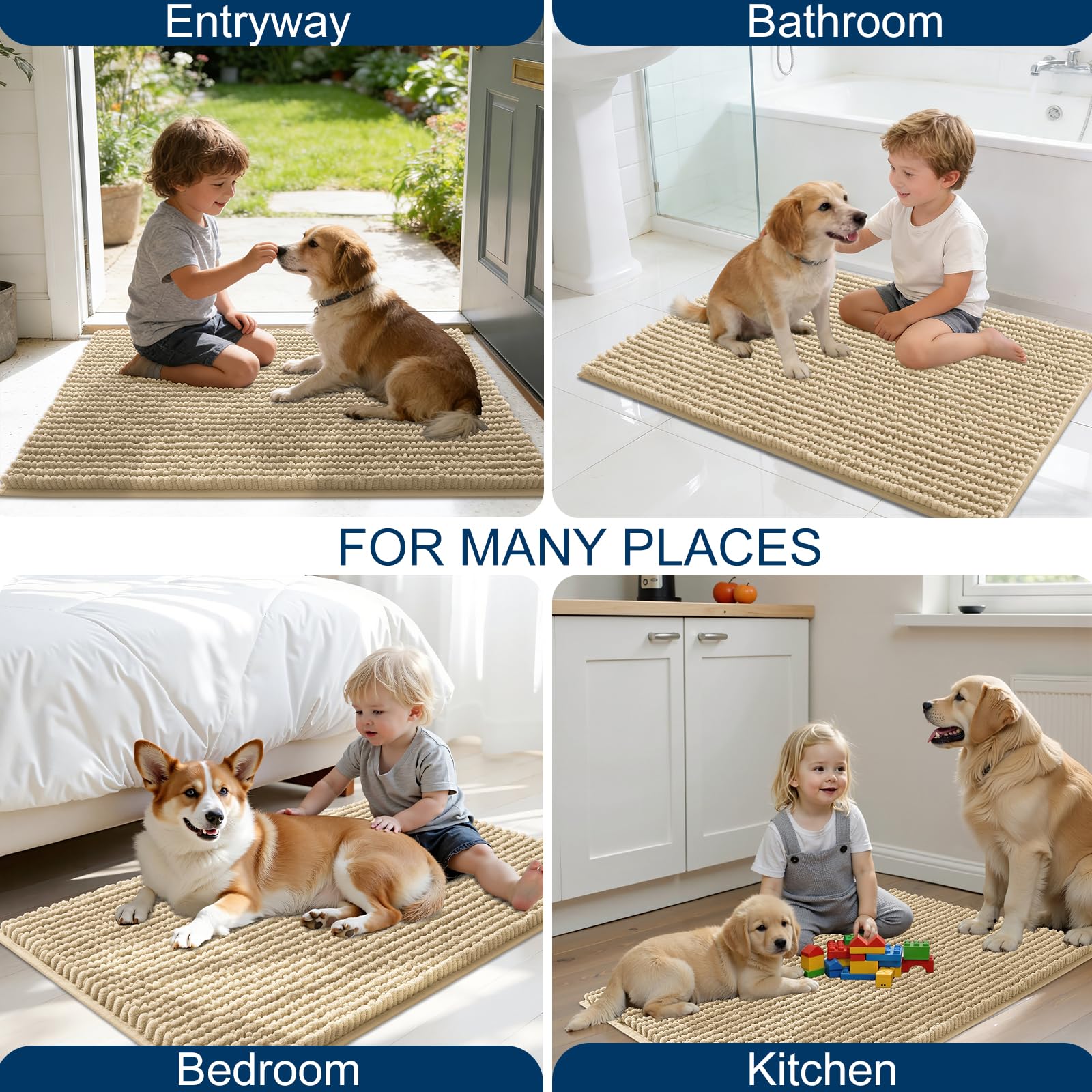 OLANLY versatile entryway mat for pets and homes
