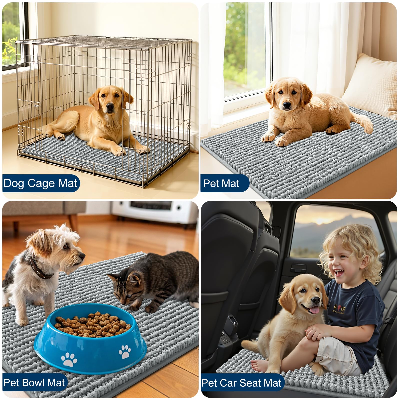 OLANLY versatile mat doubles as crate liner or pet mat.