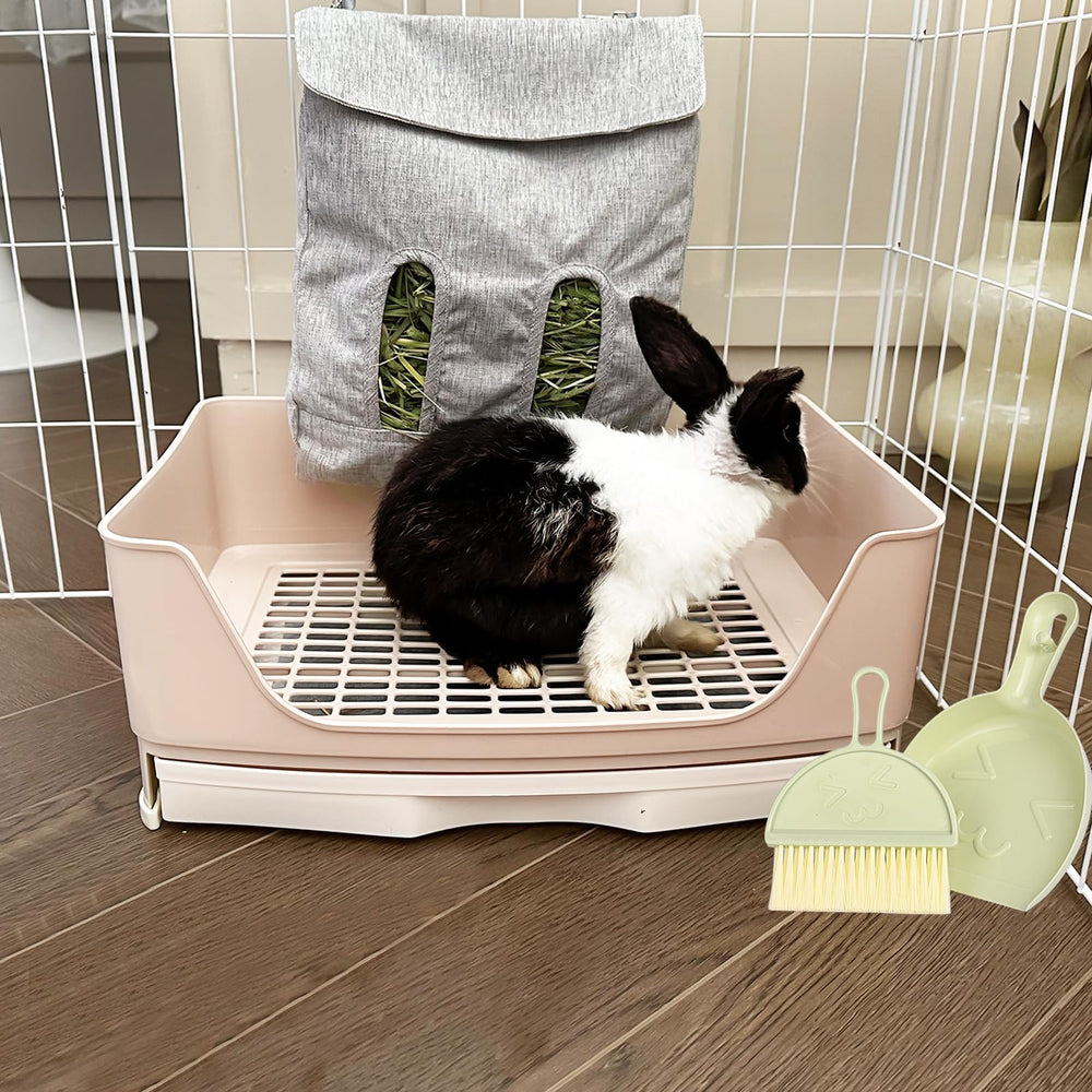 Oleisert multi-animal litter box suitable for rabbits, guinea pigs, and ferrets.