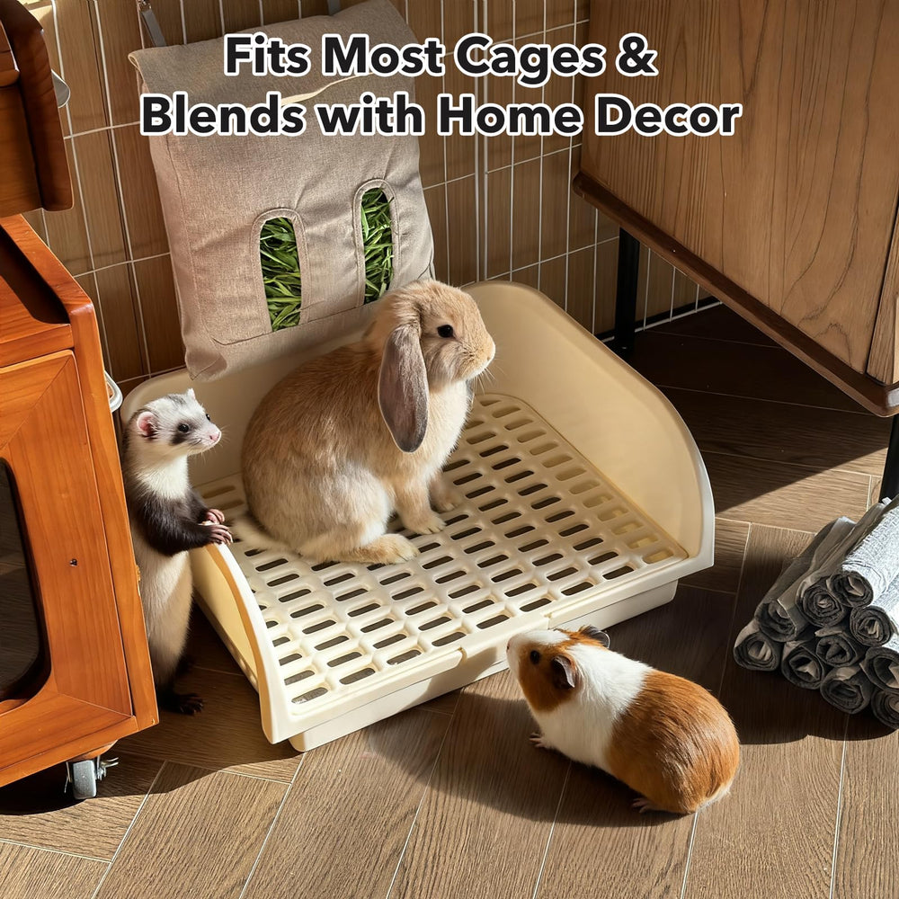 Oleisert Rabbit Litter Box removable grate enables quick cleaning