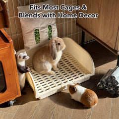 Oleisert Rabbit Litter Box removable grate enables quick cleaning