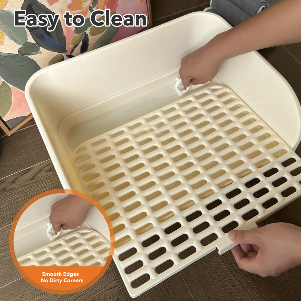 Oleisert Litter Box underpad catch option helps keep floors clean