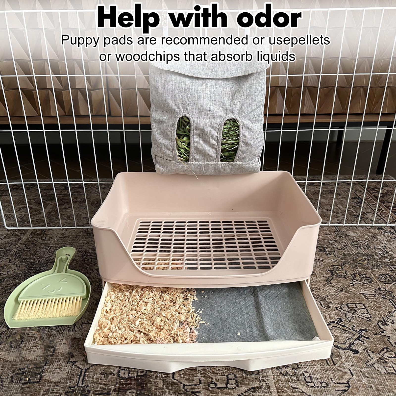 Oleisert spacious 17x11.8x6.3-inch dimensions provide room for larger bunnies.