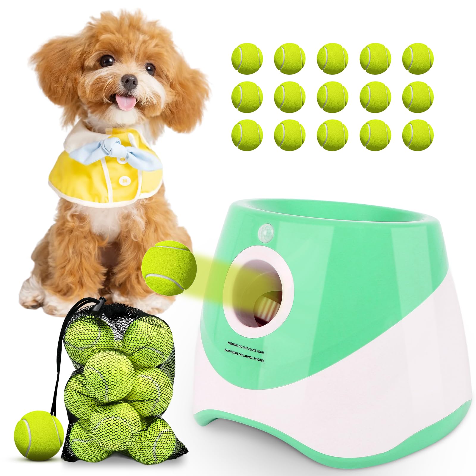 OLenyer automatic ball launcher for dogs enabling easy fetch indoors and outdoors.