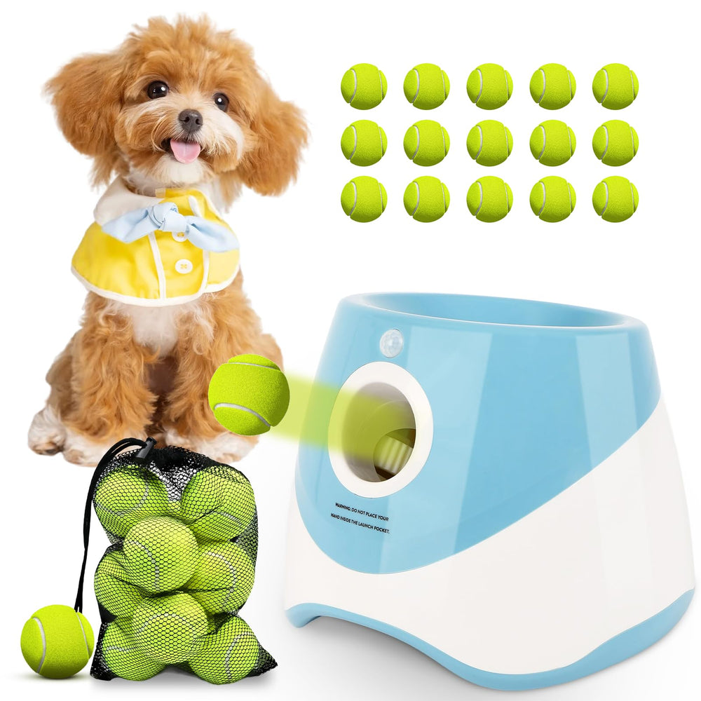 OLenyer automatic ball launcher front view, ideal for indoor fetch and bonding sessions.
