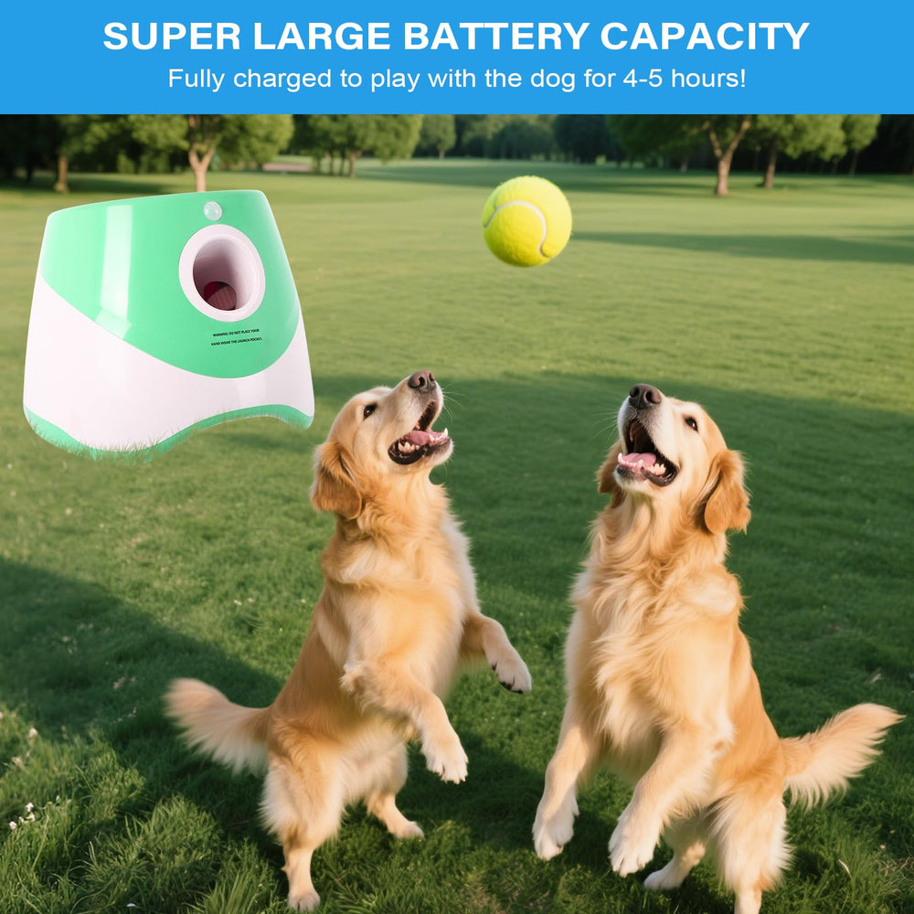 OLenyer built-in rechargeable battery powers hours of fetch play.