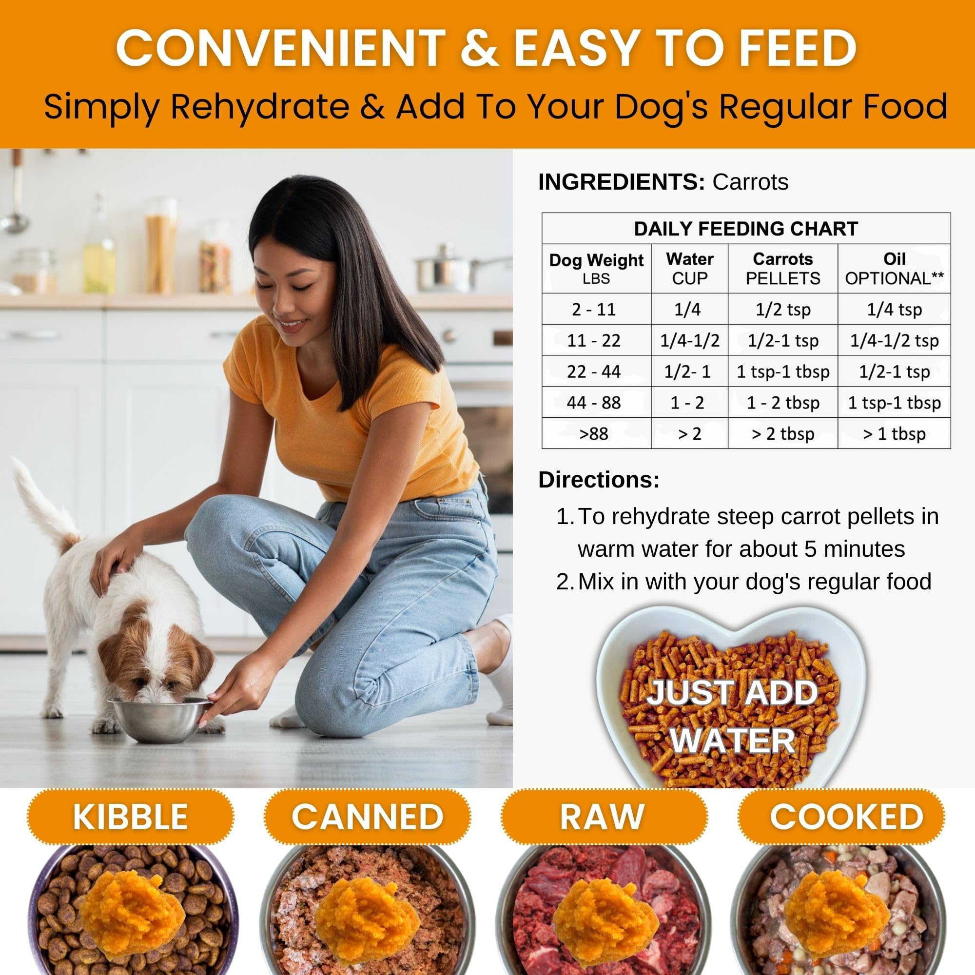 Olewo Carrots suitable for dogs of all ages as a natural fiber supplement