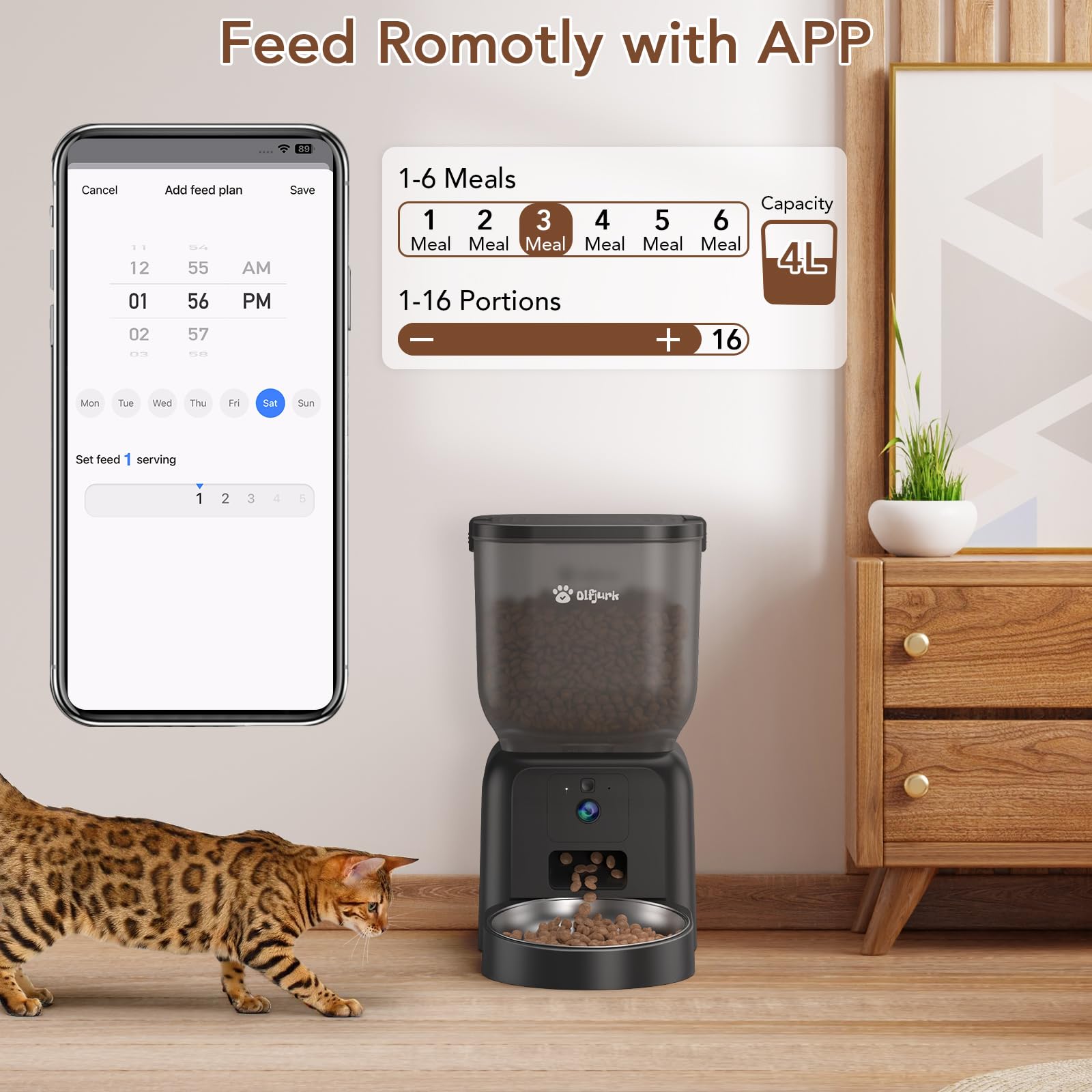 Olfjurk dual power supply, ensures uninterrupted feeding.