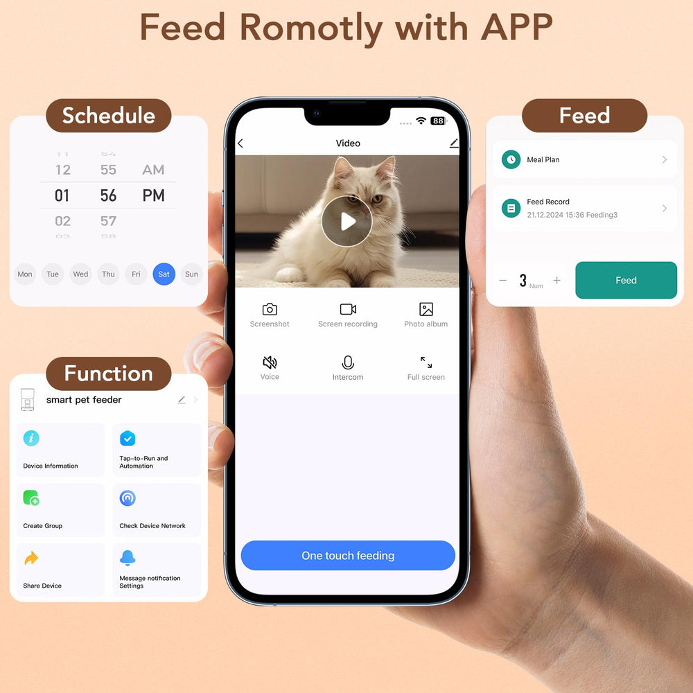 Olfjurk voice recording messages, custom feeding reminders.