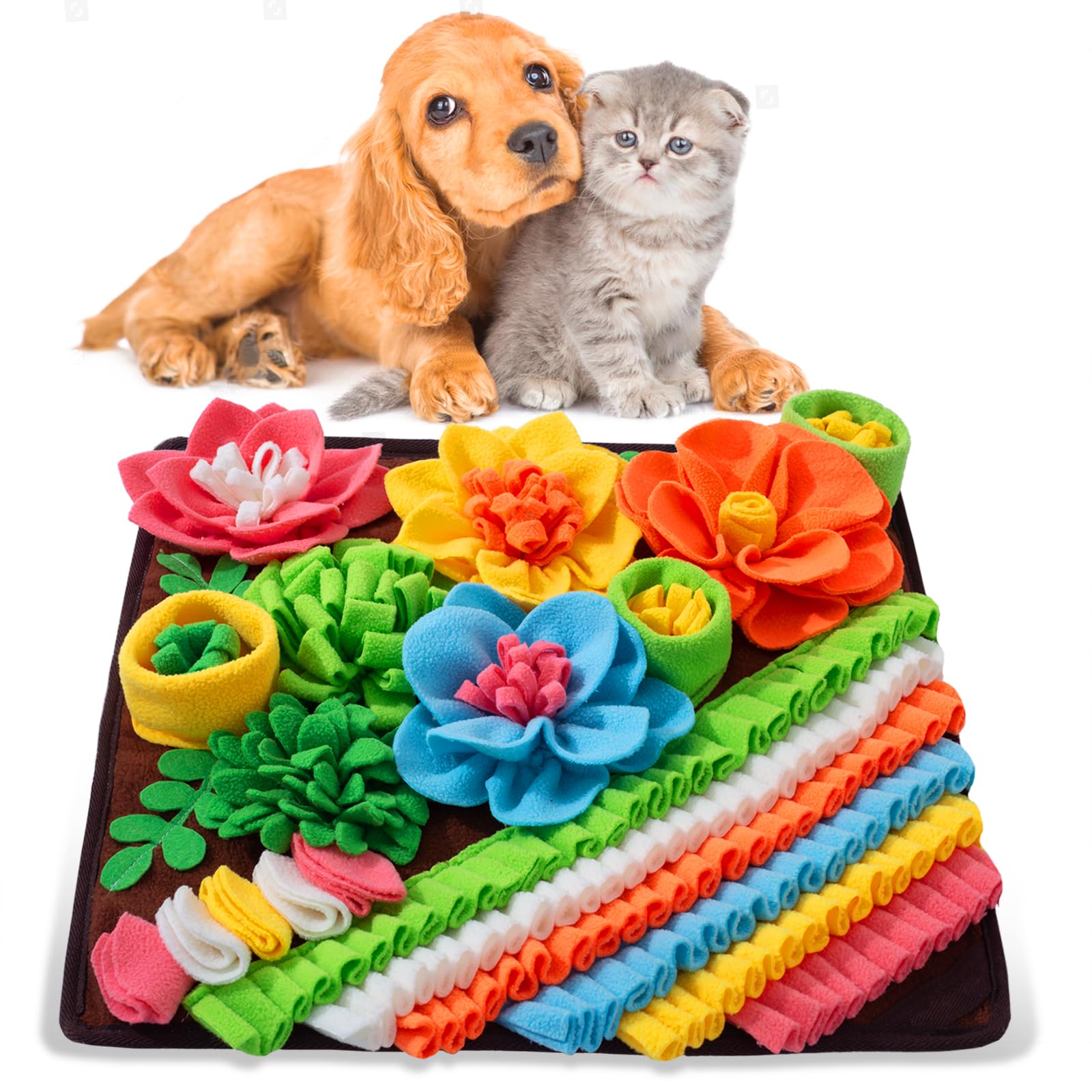 Oliumt Snuffle Mat for dogs brown promotes slow feeding and mental engagement