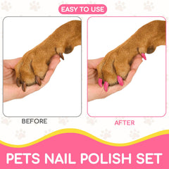 OLINGYOU non-toxic, water-based polish swatches on paw for safe use.