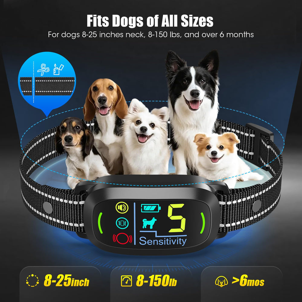 Oliry Smart AI Bark Collar IP67 waterproof design for outdoor reliability.
