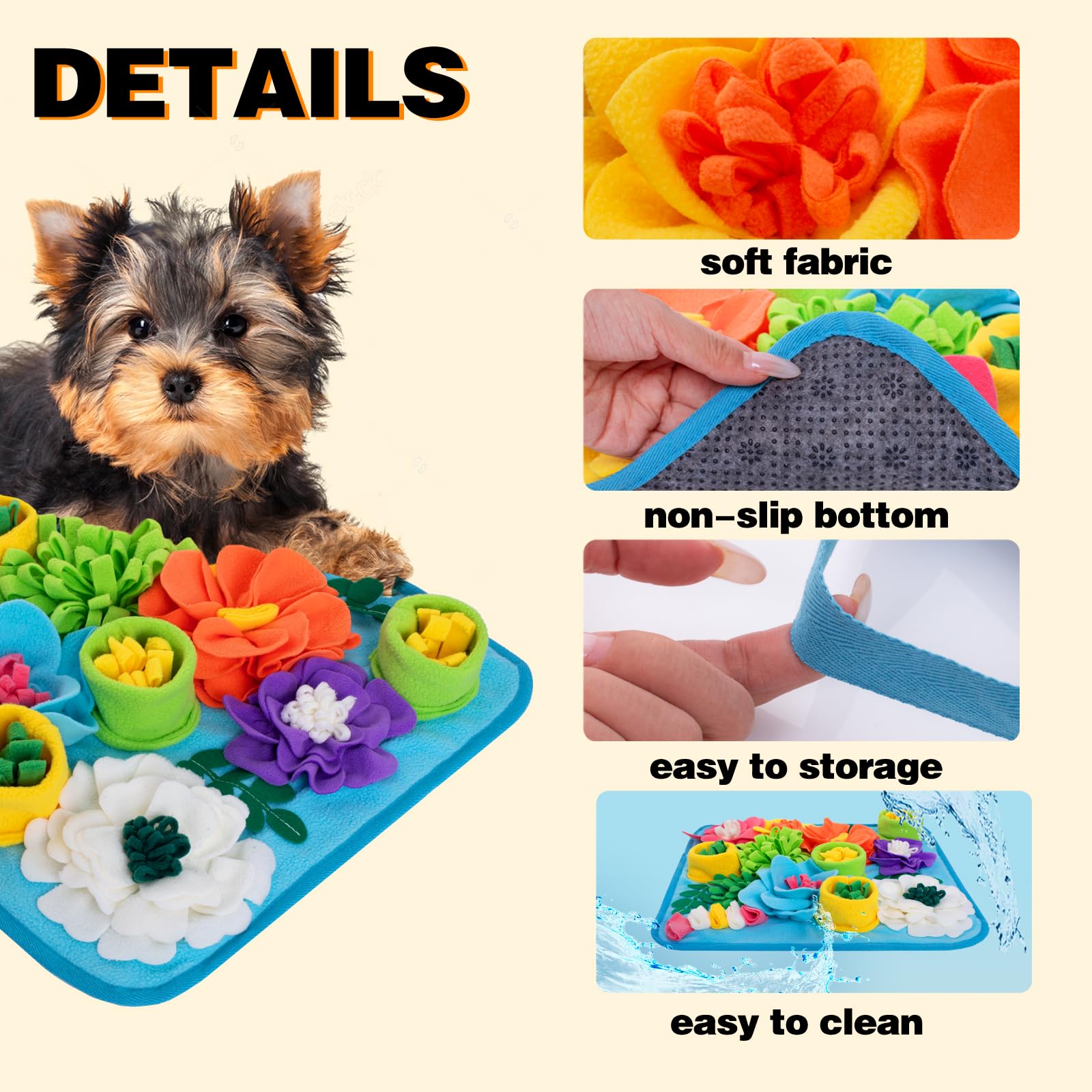 Oliumt Snuffle Mat for cats in sky blue promotes foraging and brain work