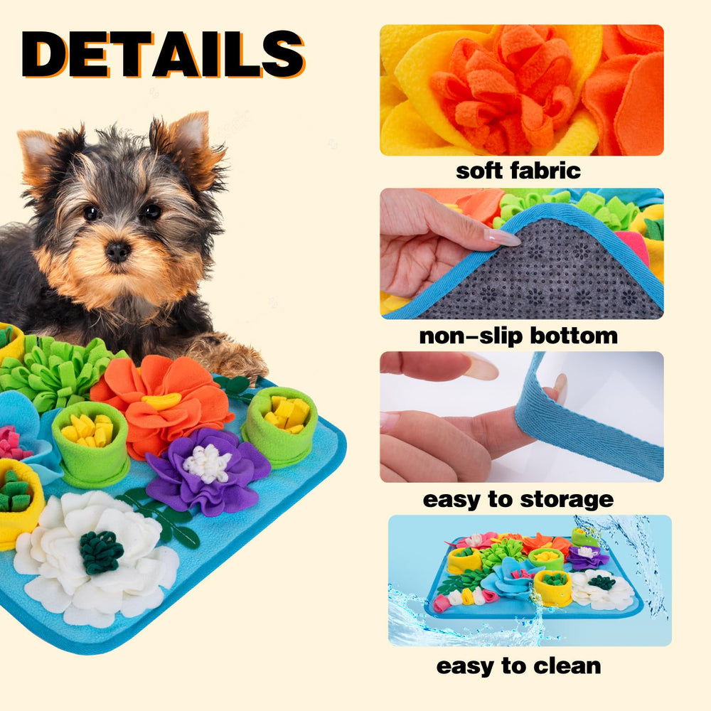 Oliumt Snuffle Mat for cats in sky blue promotes foraging and brain work