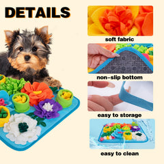 Oliumt Snuffle Mat for cats in sky blue promotes foraging and brain work