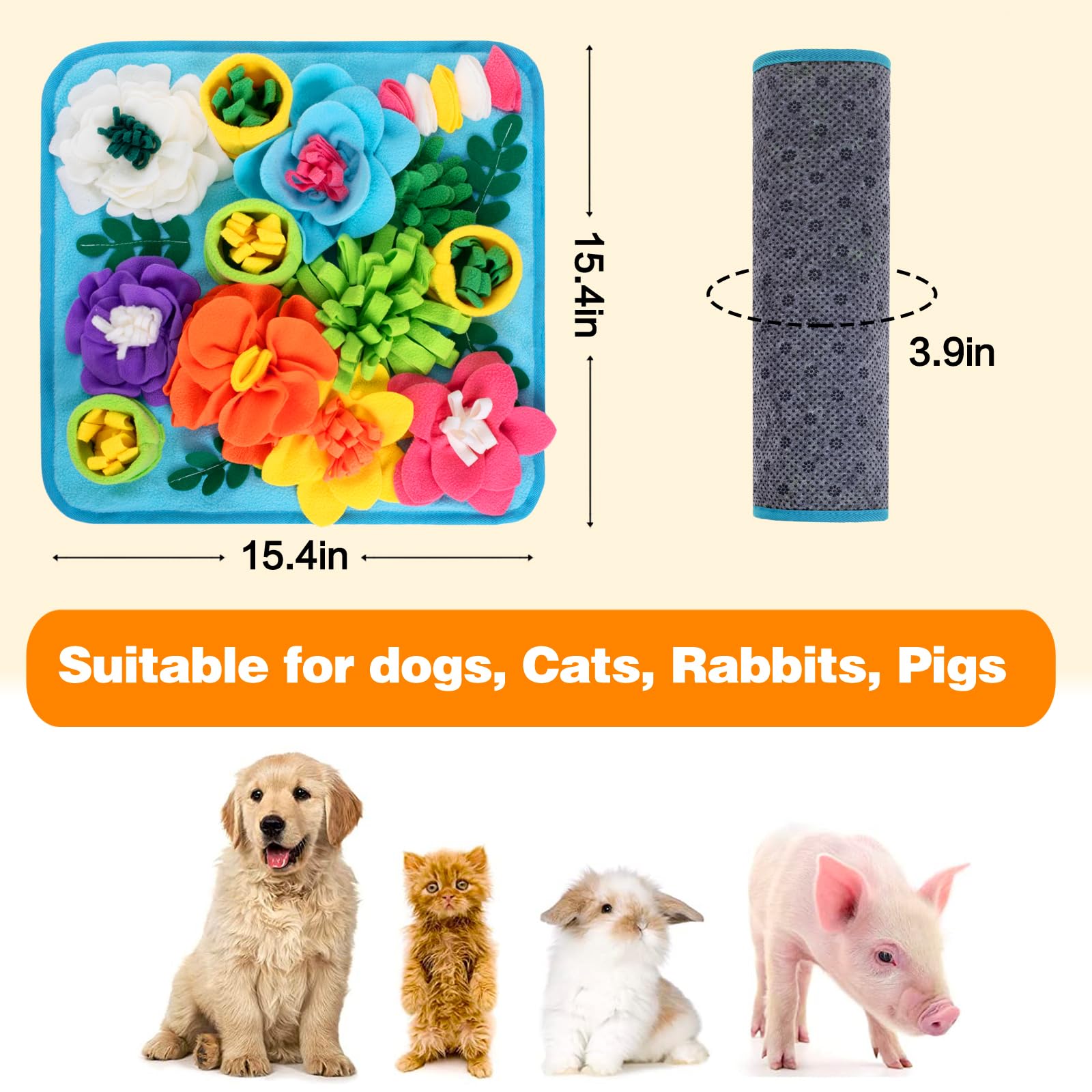 Oliumt Snuffle Mat close-up shows soft texture in sky blue