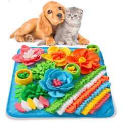 Oliumt Snuffle Mat for Dogs reveals hidden treats to encourage foraging and mental stimulation.