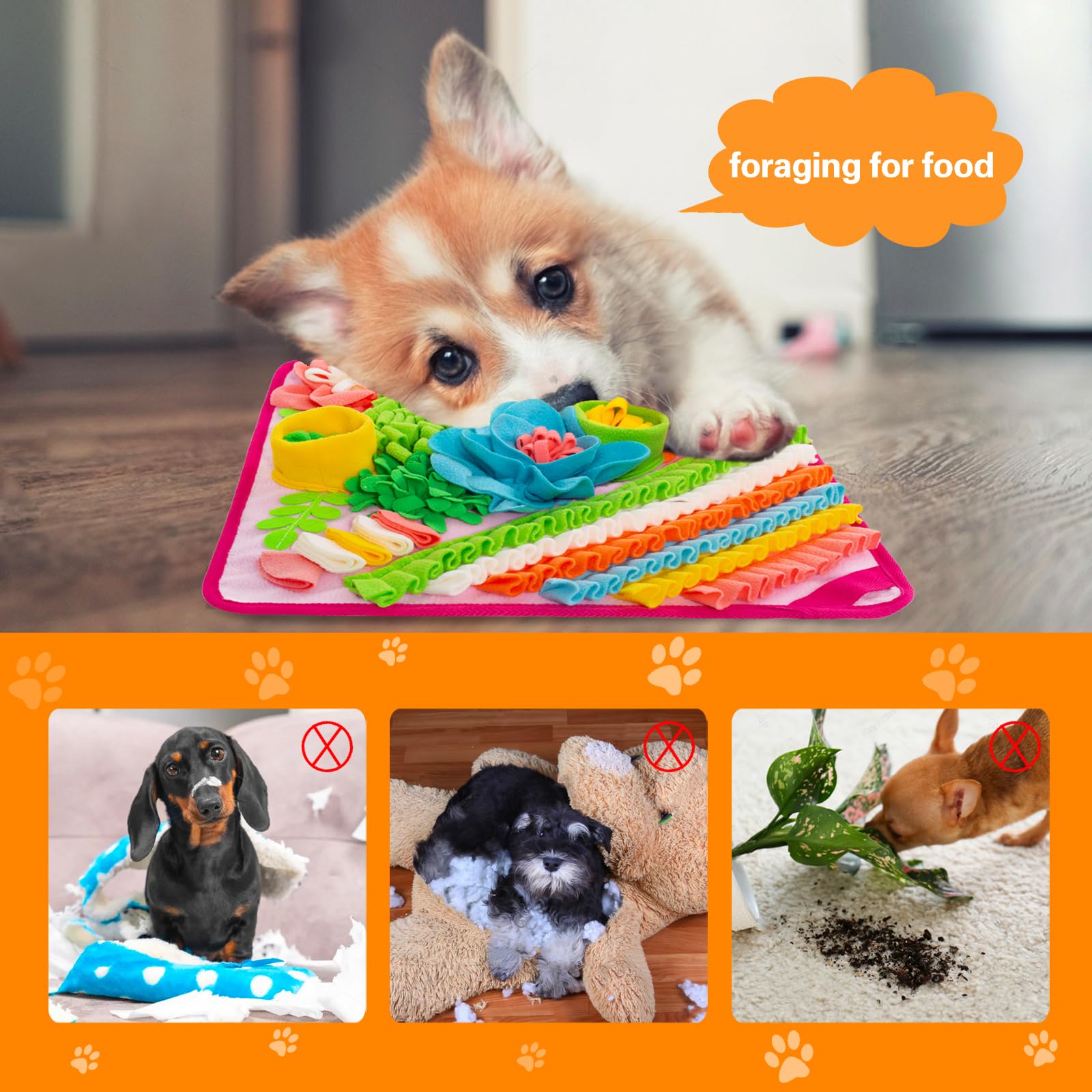 Oliumt Snuffle Mat in use with a small pet exploring treats.