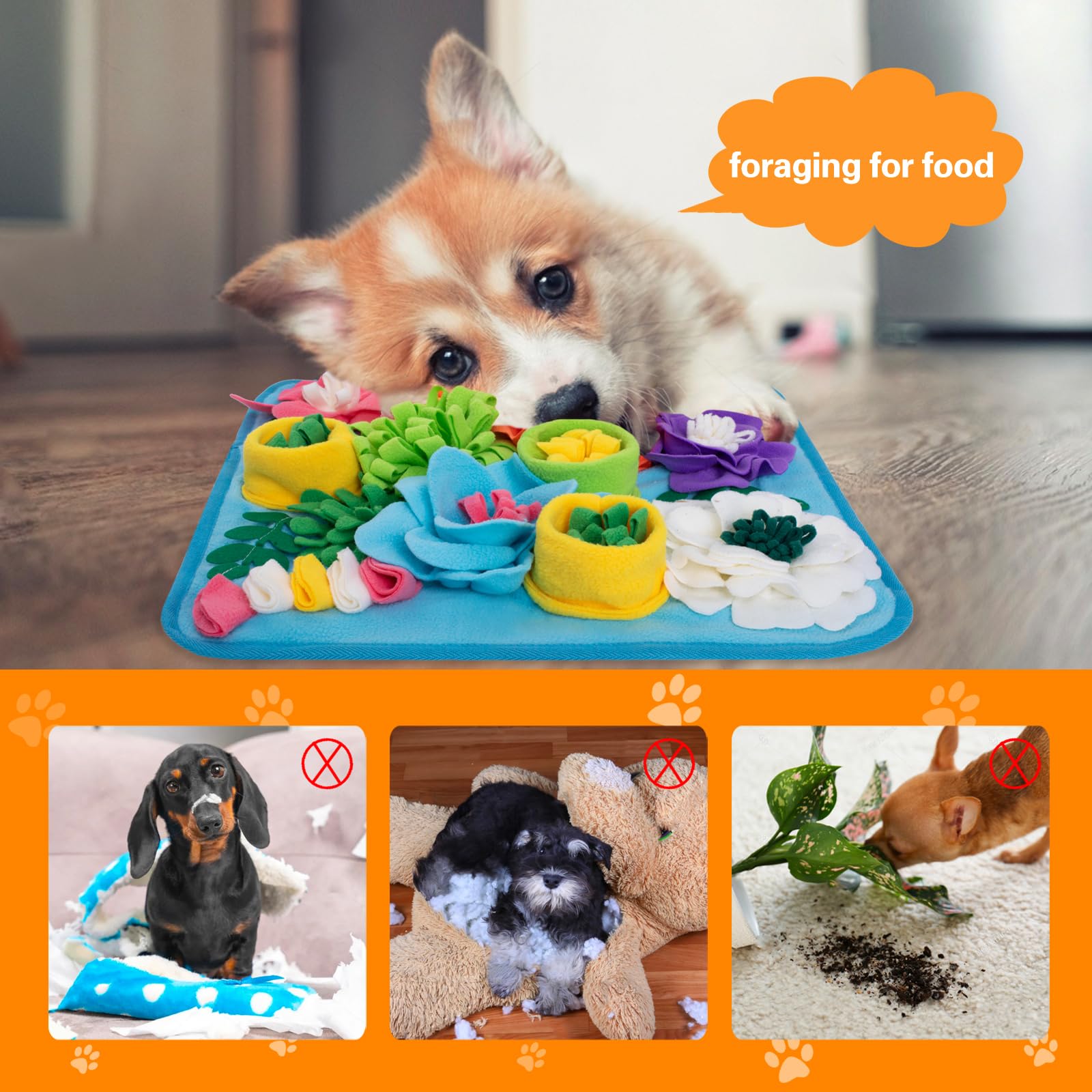 Oliumt Snuffle Mat for rabbits in sky blue encourages enrichment and slow grazing