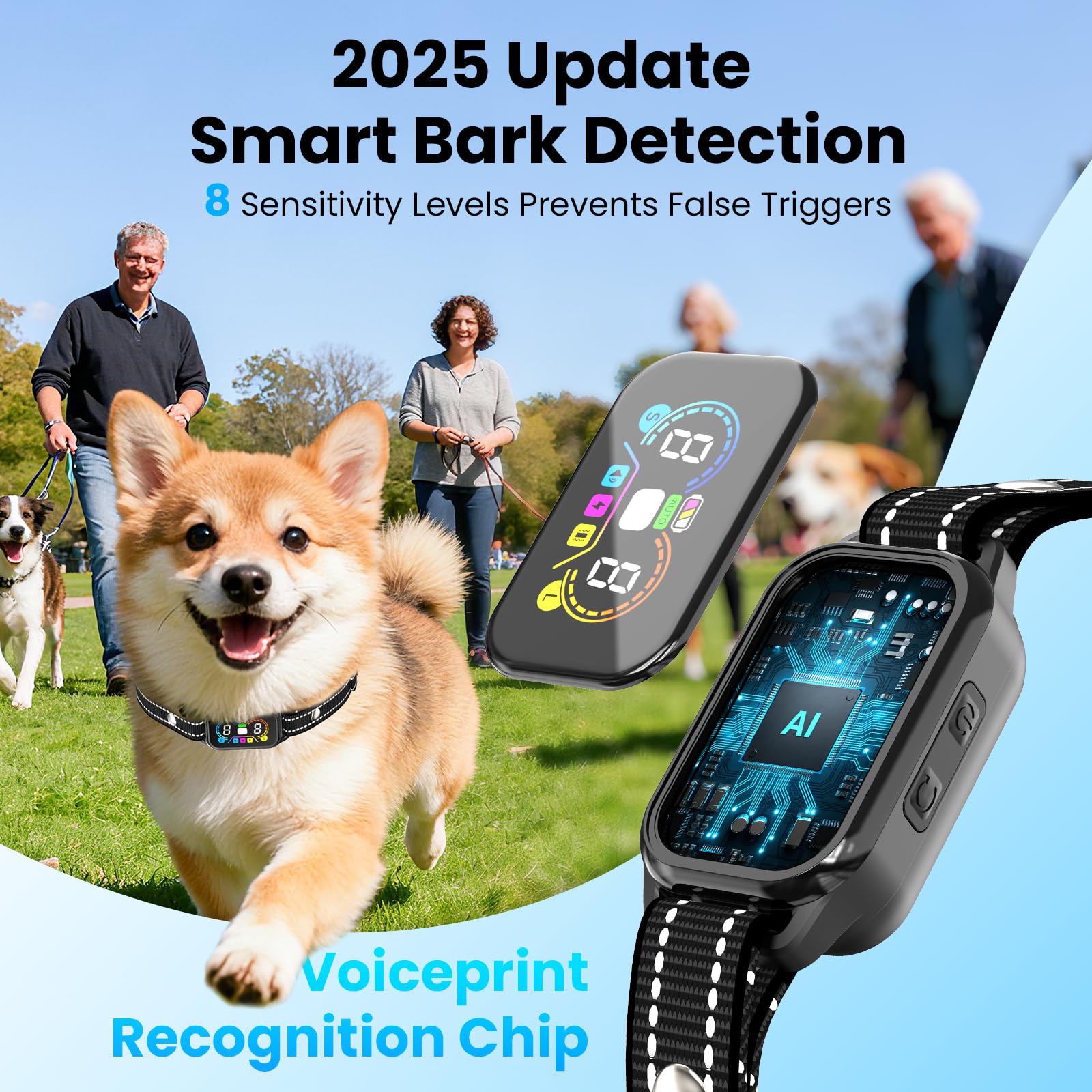 Ollapet 8-level sensitivity lets you tailor responses to your dog.