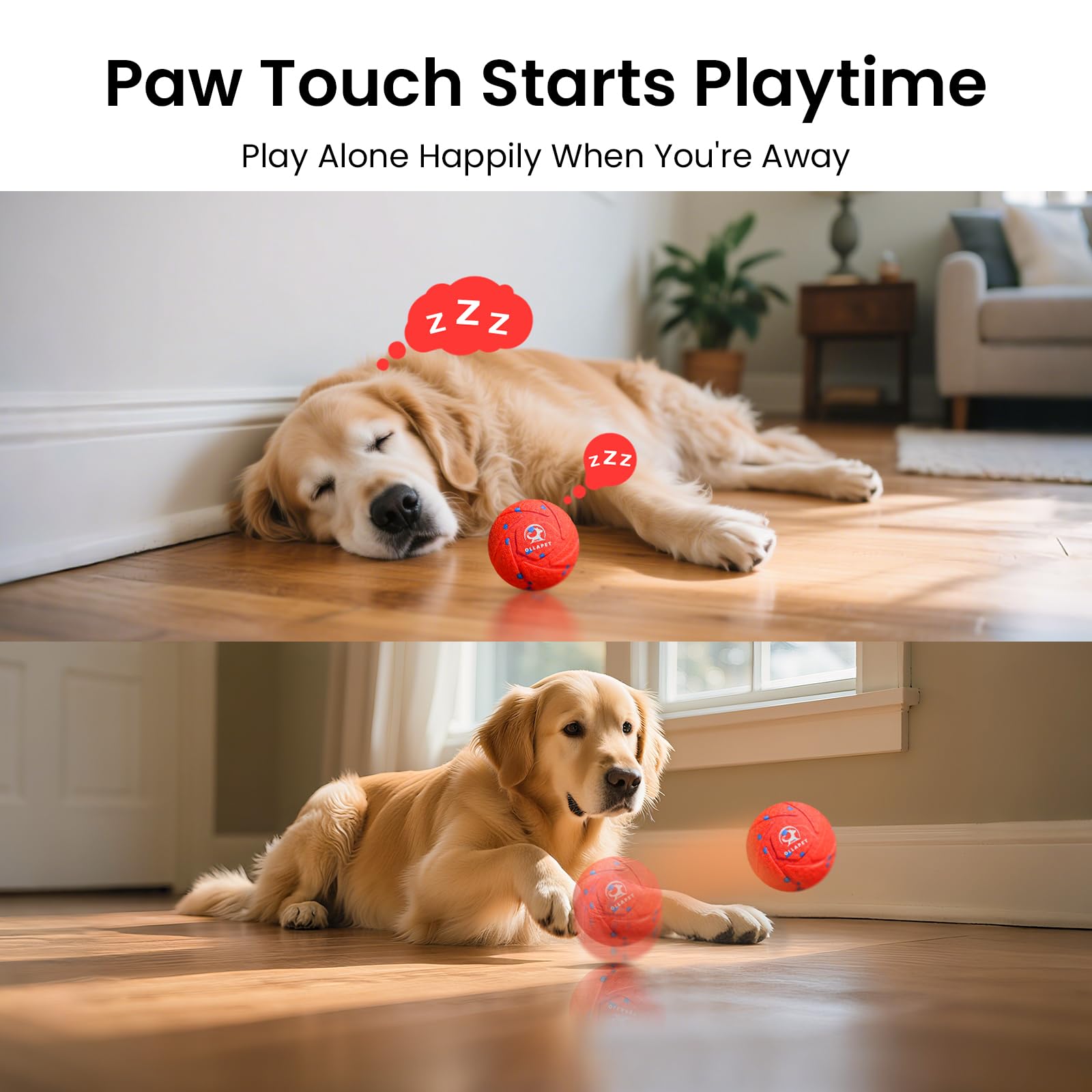 Ollapet ball USB-C charging for fast recharging