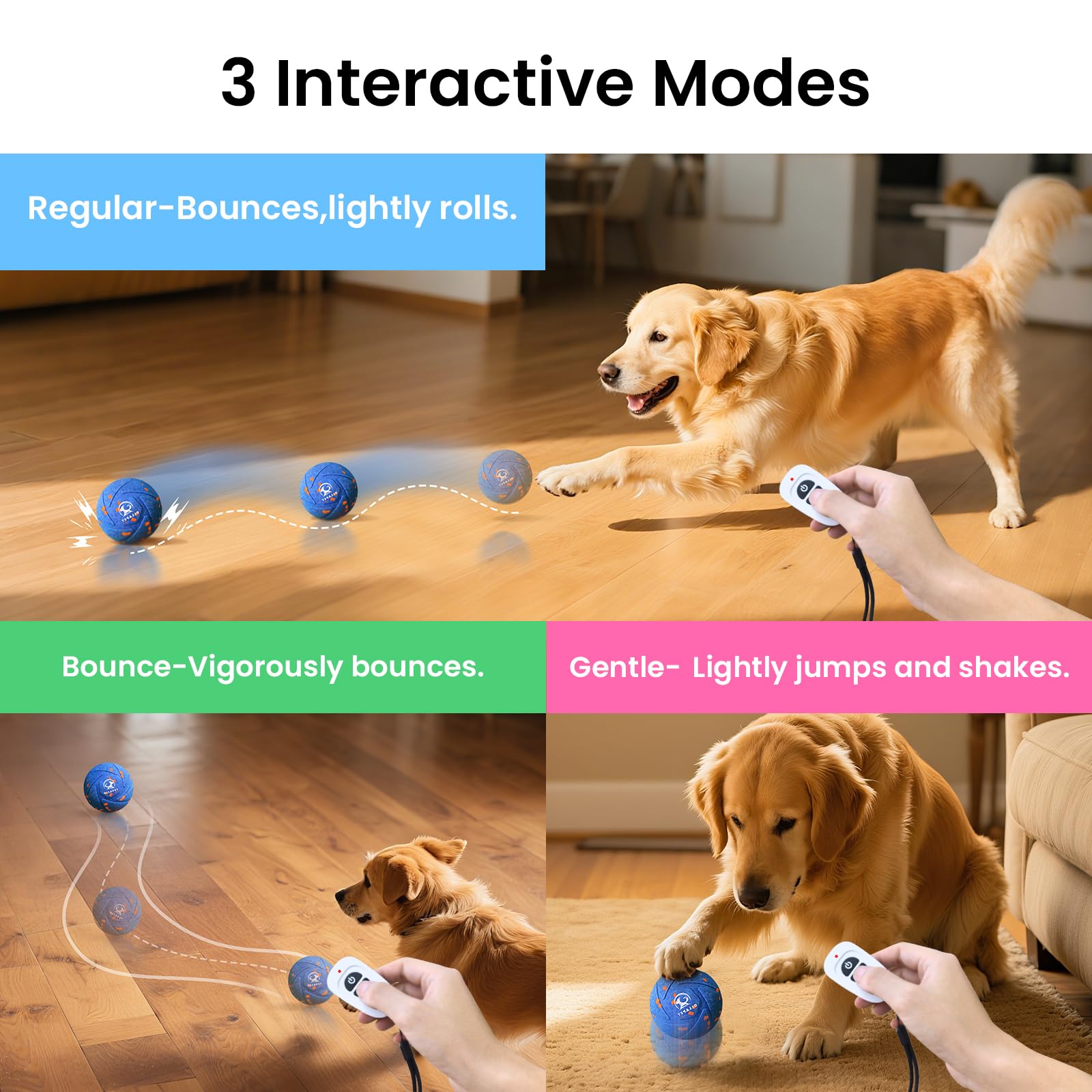Ollapet interactive ball 3.2-inch shell for medium to large dogs.